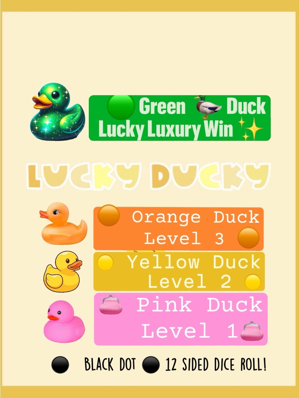 💚🦆 LUCKY DUCKY PRIZE SELECTIONS🦆💚
